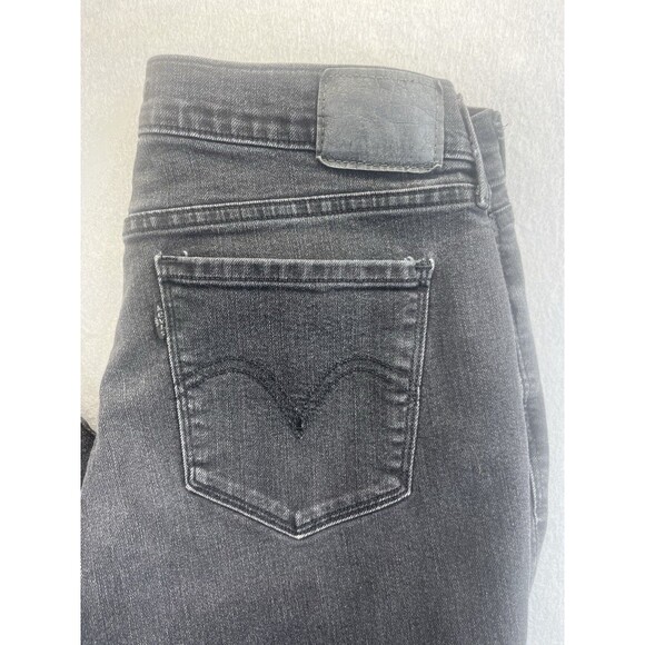 Levis 505 Straight Leg Womens 6 Denim Black Jeans Size 6S 28x30 Short Stretch - Picture 2 of 11